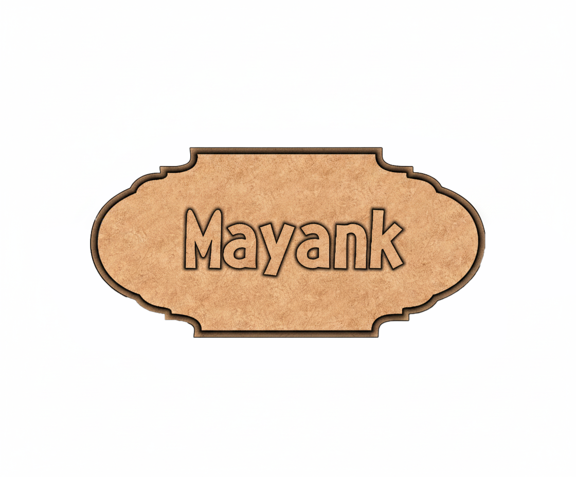 MDF personalized name plate cutout DIY craft wall decor base with engraved name