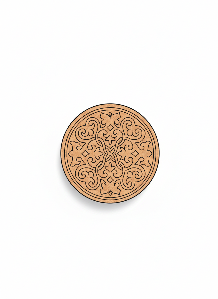 Decorative MDF DIY mandala wall art with intricate patterns on a white background