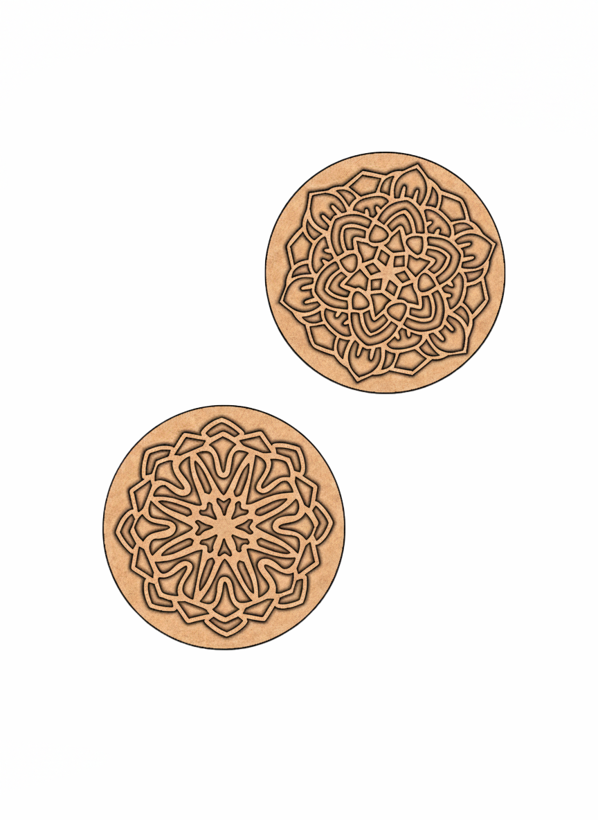 MDF DIY wall art with geometric patterns on a white background