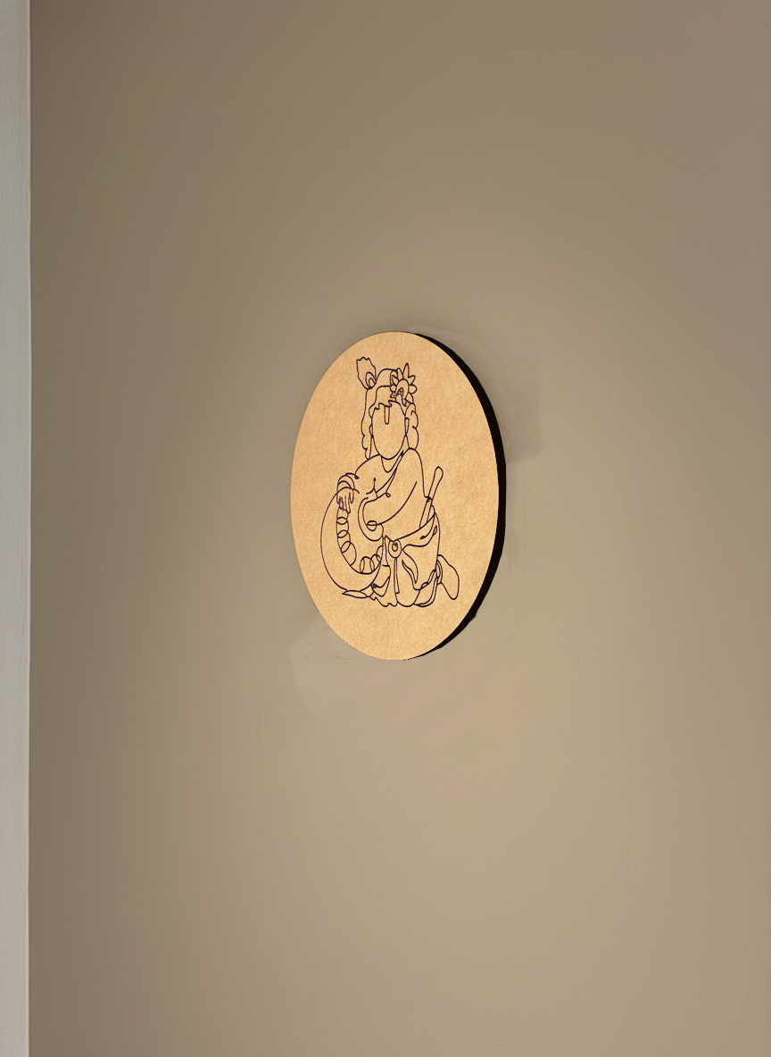 Decorative MDF DIY wall  art with a design on a beige wall