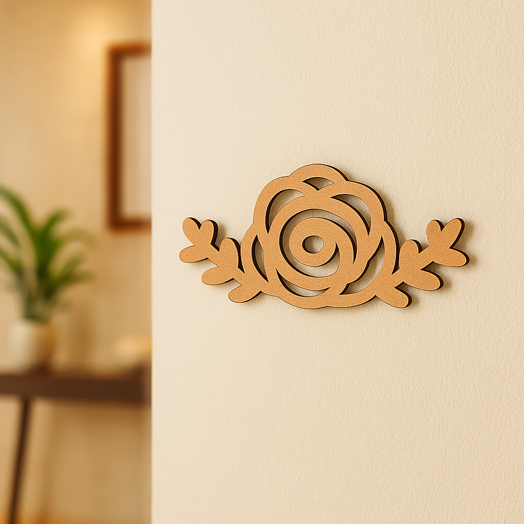 DIY MDF Floral Rose Cutout for Craft & Wall Decor