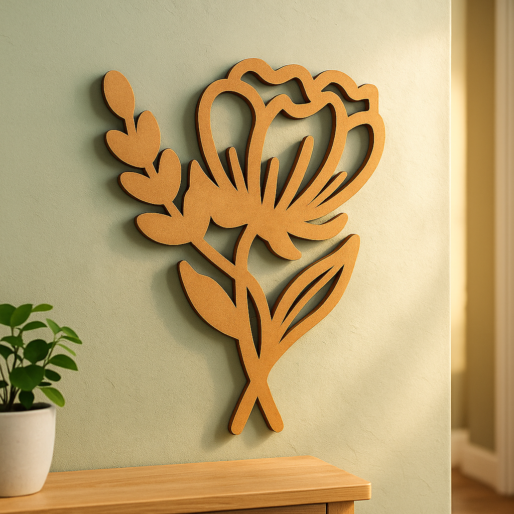 DIY MDF Floral Stem Cutout for Painting & Craft Decor