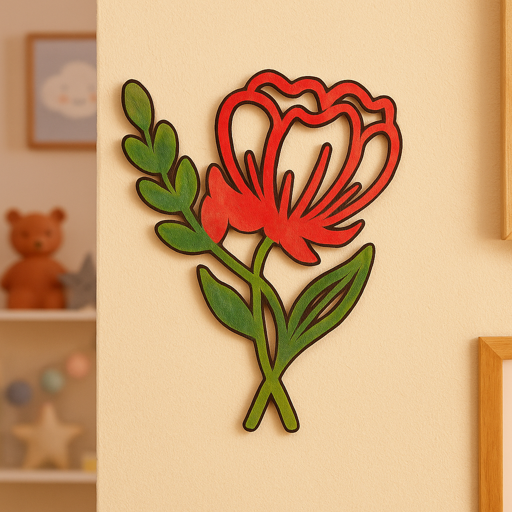 DIY MDF Floral Stem Cutout for Painting & Craft Decor