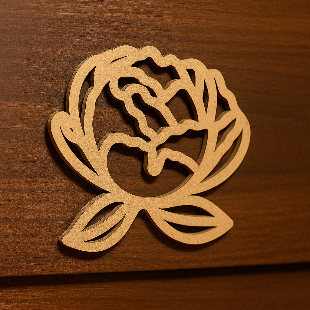 DIY MDF Rose Flower Cutout for Painting & Craft Decor