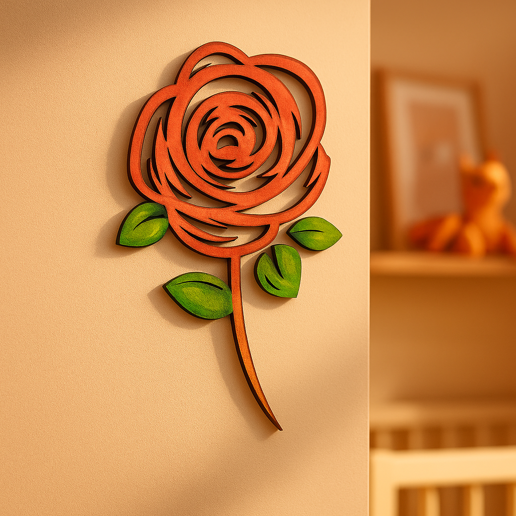 DIY MDF Rose Stem Cutout for Painting & Craft Decor