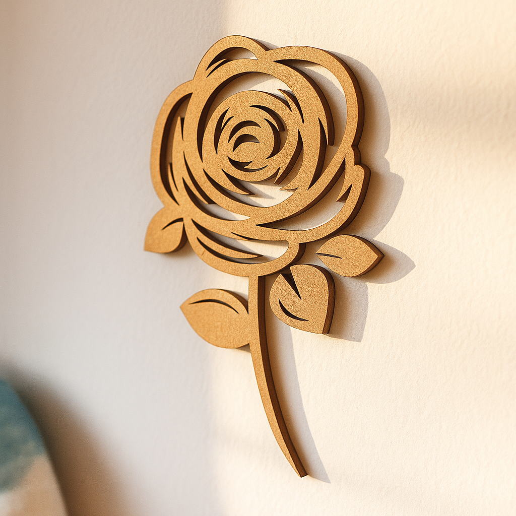 DIY MDF Rose Stem Cutout for Painting & Craft Decor