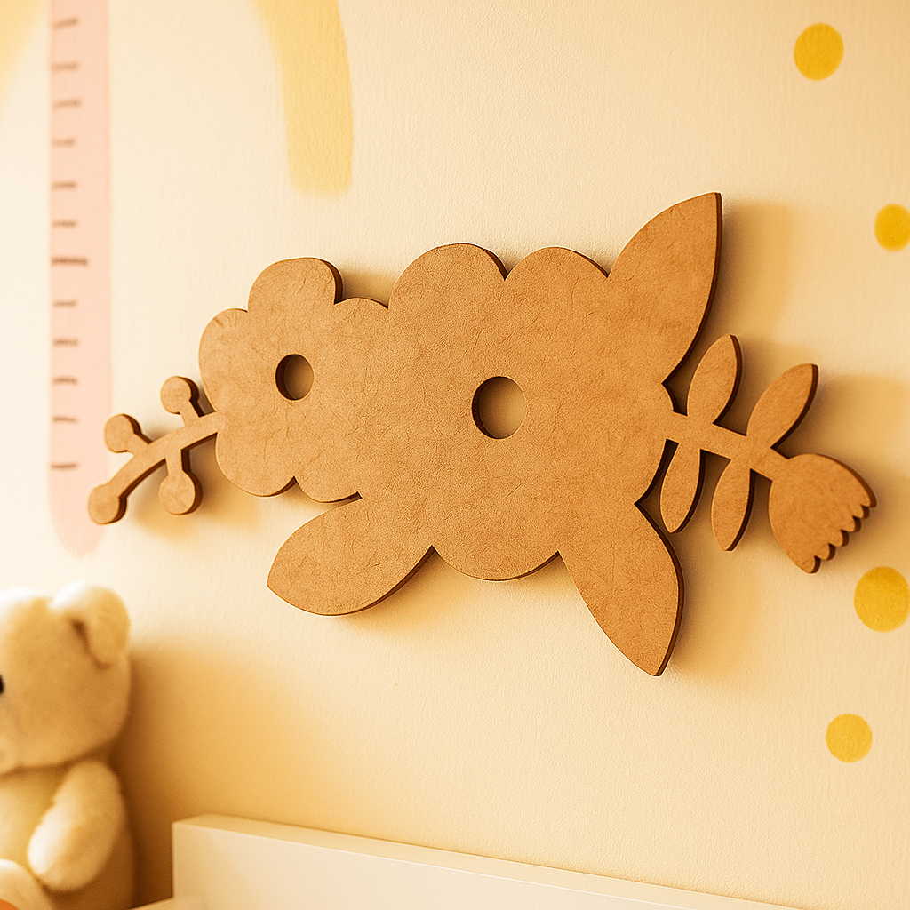 DIY MDF Floral Border Cutout for Painting & Craft Decor