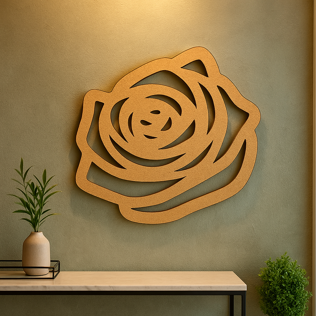 DIY MDF Rose Swirl Cutout for Painting & Craft Decor
