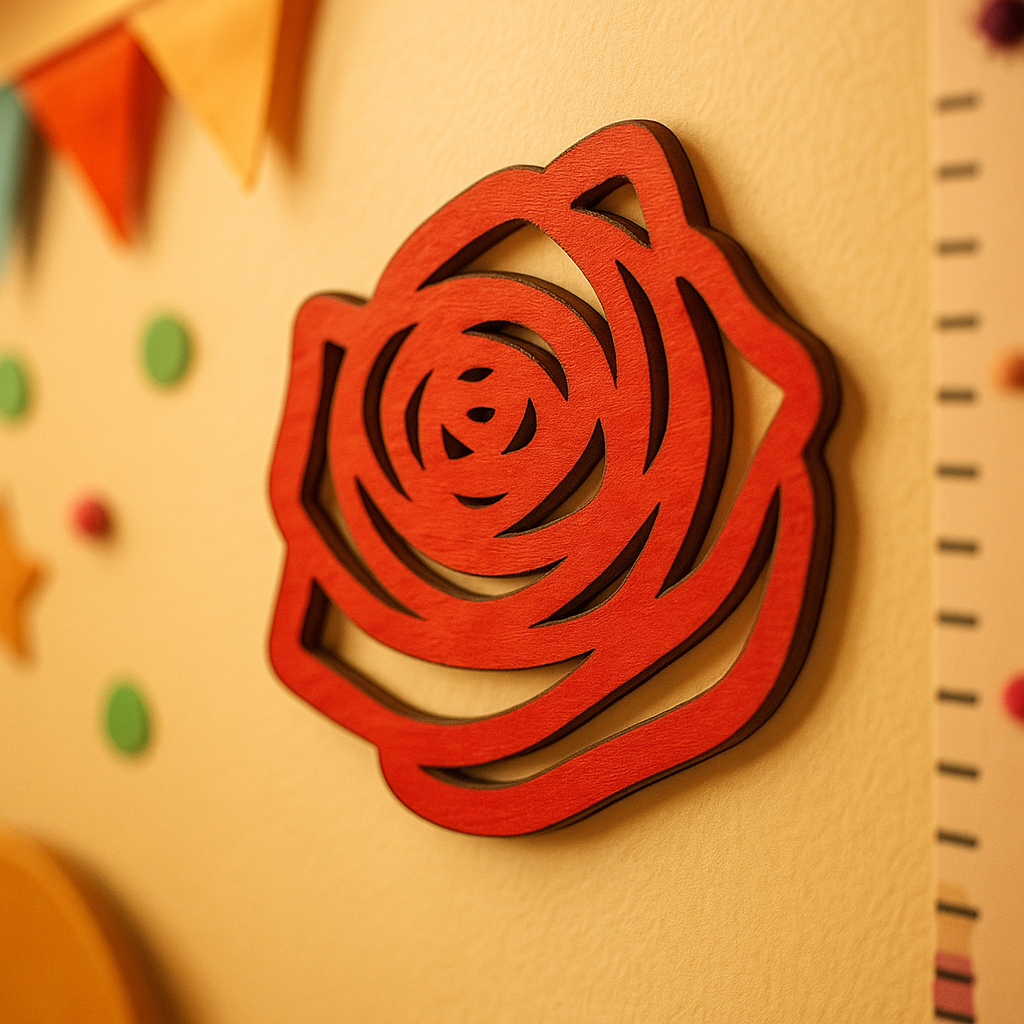 DIY MDF Rose Swirl Cutout for Painting & Craft Decor
