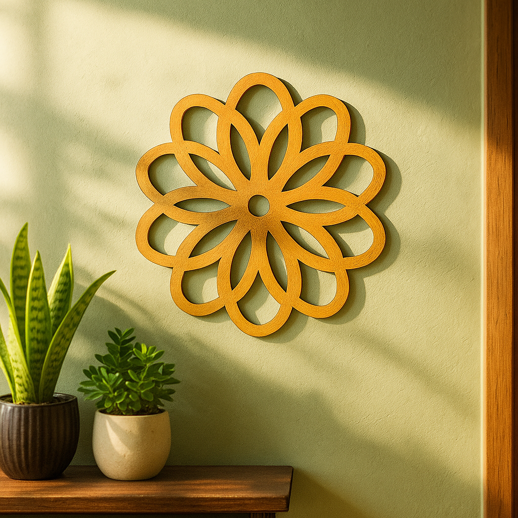DIY MDF Mandala Flower Cutout for Painting & Craft Decor