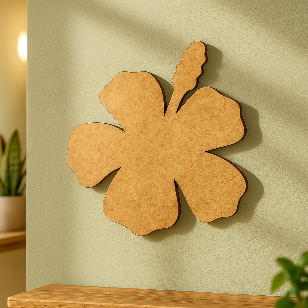 DIY MDF Hibiscus Flower Cutout for Painting & Craft Decor