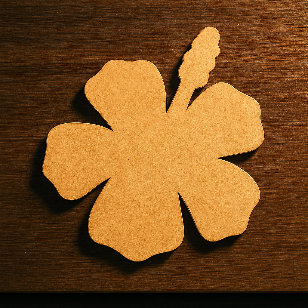 DIY MDF Hibiscus Flower Cutout for Painting & Craft Decor