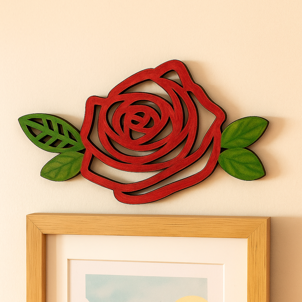 DIY MDF Rose Floral Border Cutout for Painting & Decor