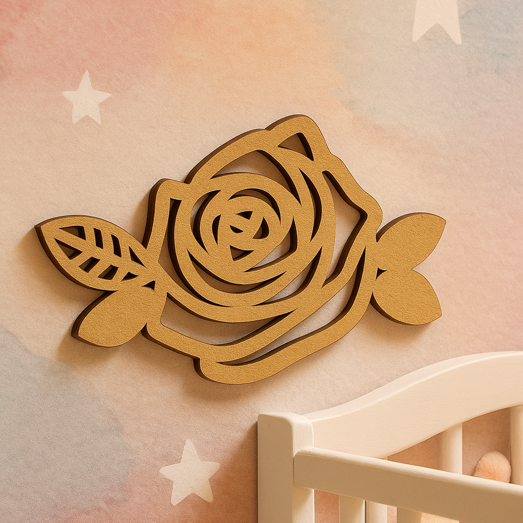 DIY MDF Rose Floral Border Cutout for Painting & Decor