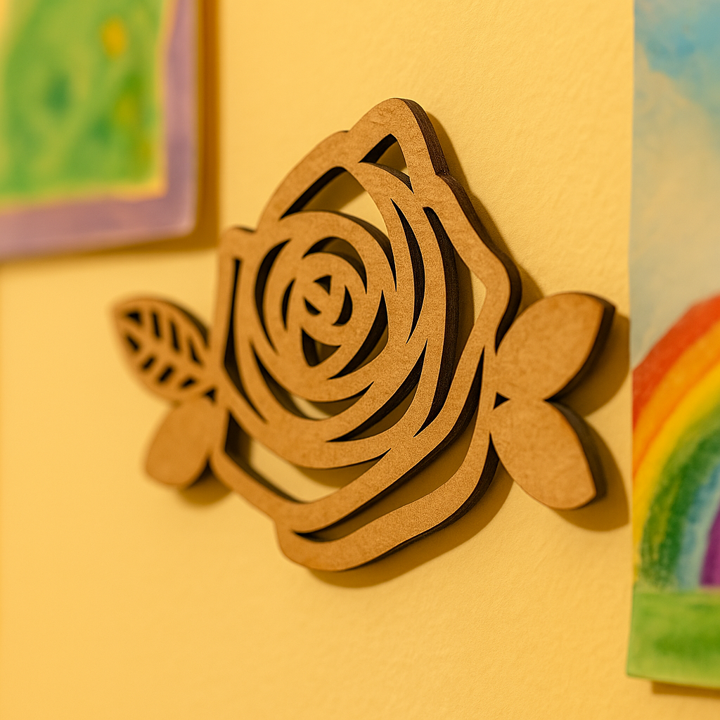DIY MDF Rose Floral Border Cutout for Painting & Decor