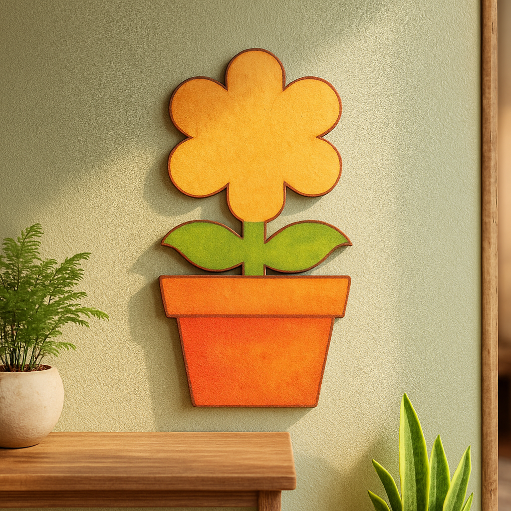 DIY MDF Flower Pot Cutout for Painting & Home Decor