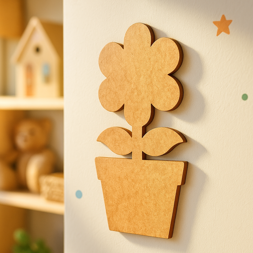 DIY MDF Flower Pot Cutout for Painting & Home Decor