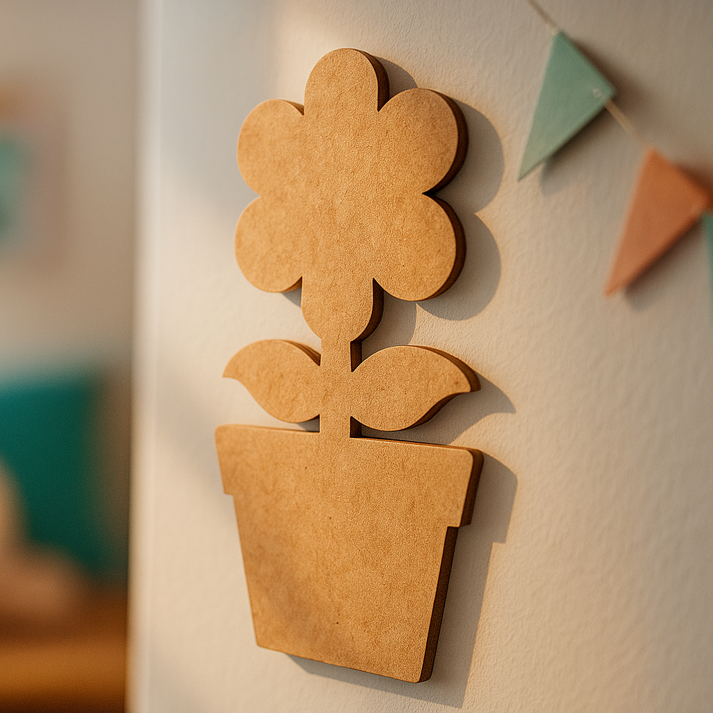 DIY MDF Flower Pot Cutout for Painting & Home Decor