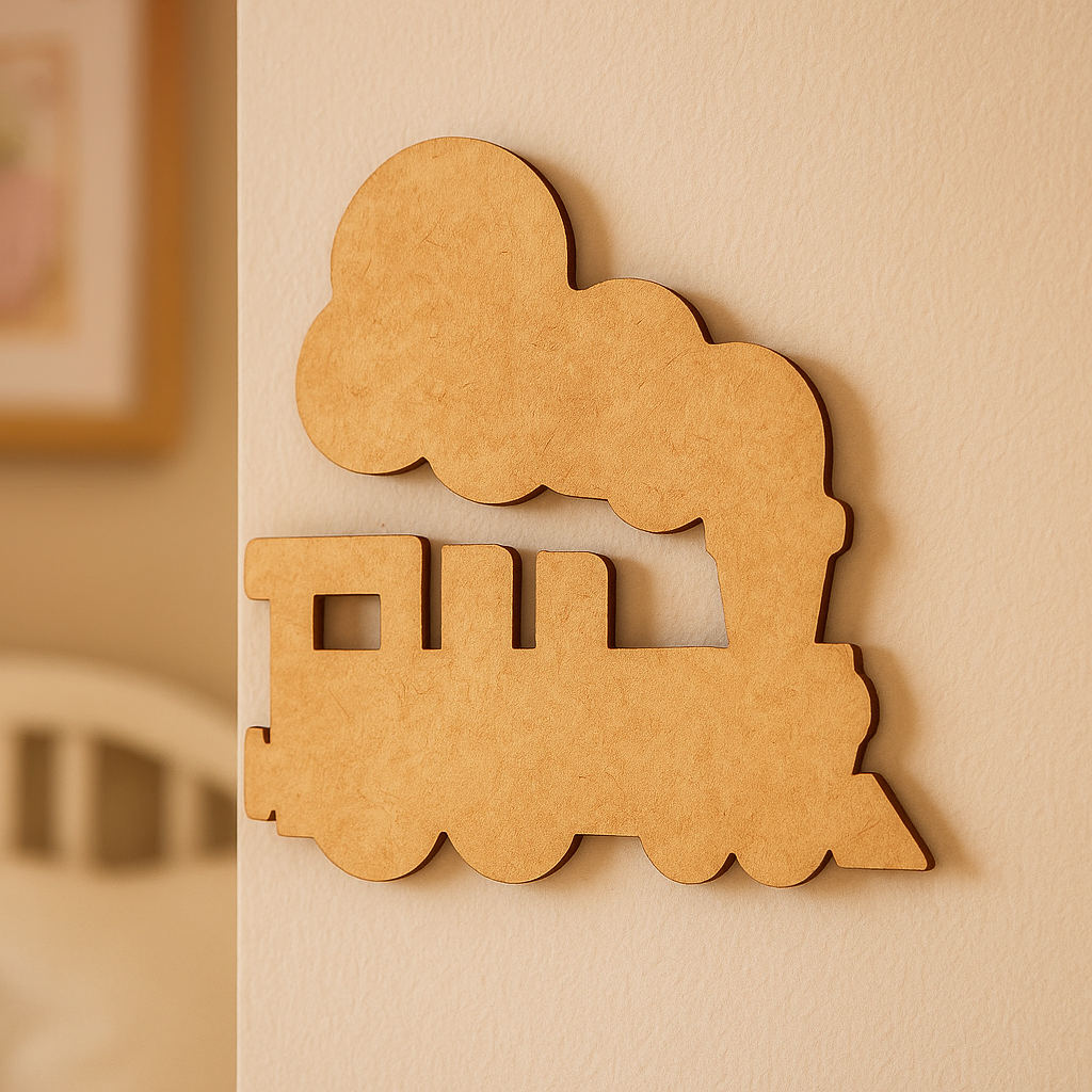 DIY Steam Train MDF Cutout for Kids Painting & Crafts