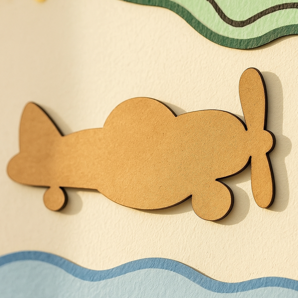 DIY MDF Aeroplane Cutout for Kids Painting & Crafts