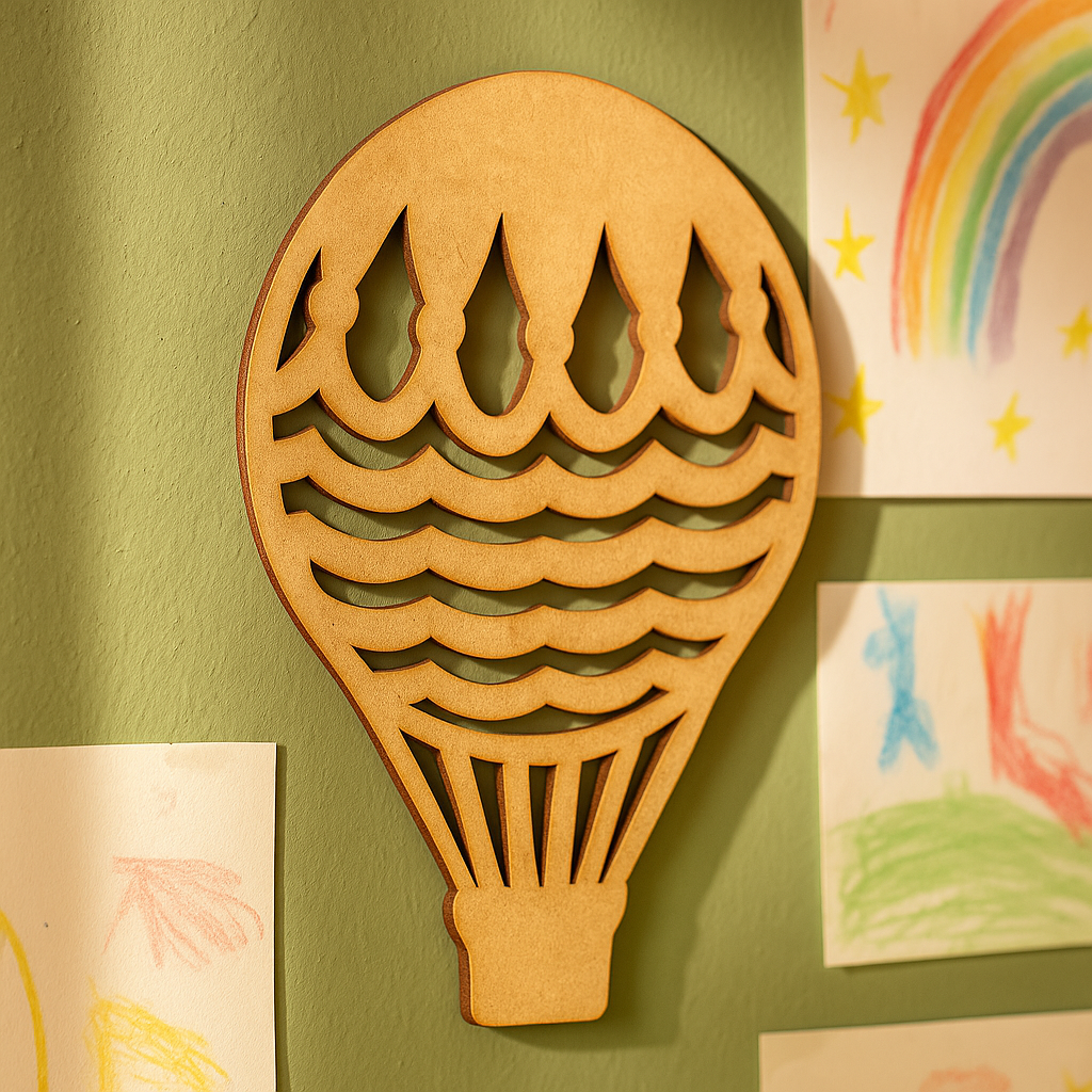 DIY MDF Hot Air Balloon Cutout for Painting & Decor