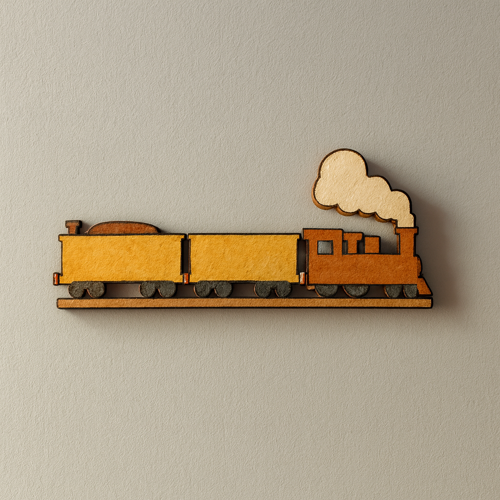 DIY MDF Train Cutout for Kids Painting & Wall Decor