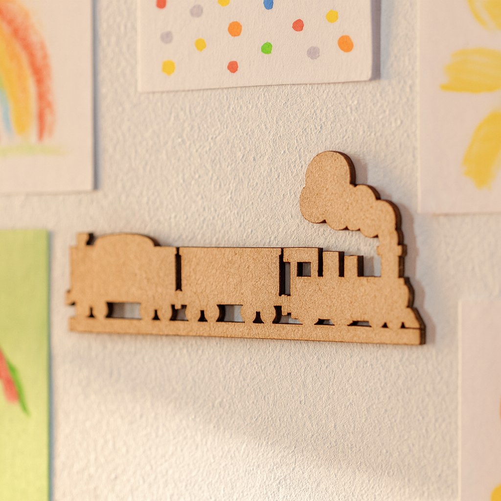 DIY MDF Train Cutout for Kids Painting & Wall Decor