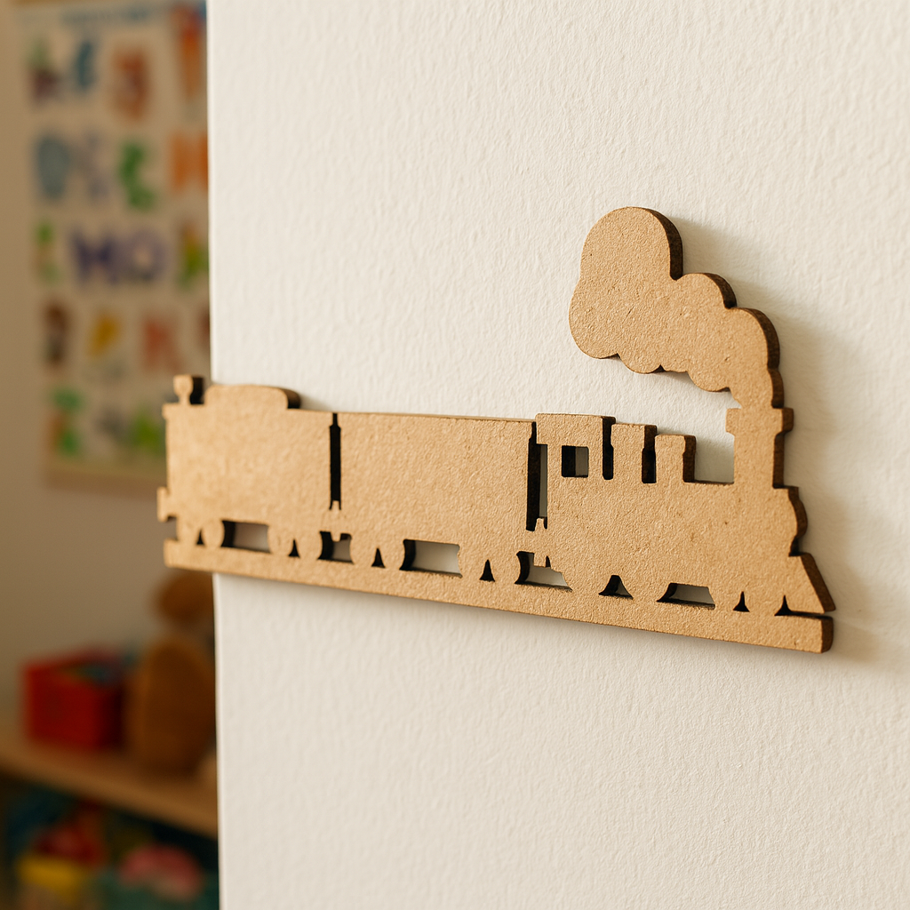 DIY MDF Train Cutout for Kids Painting & Wall Decor
