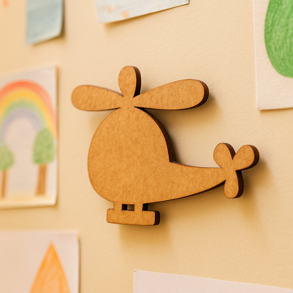 DIY MDF Helicopter Cutout for Kids Painting & Crafts