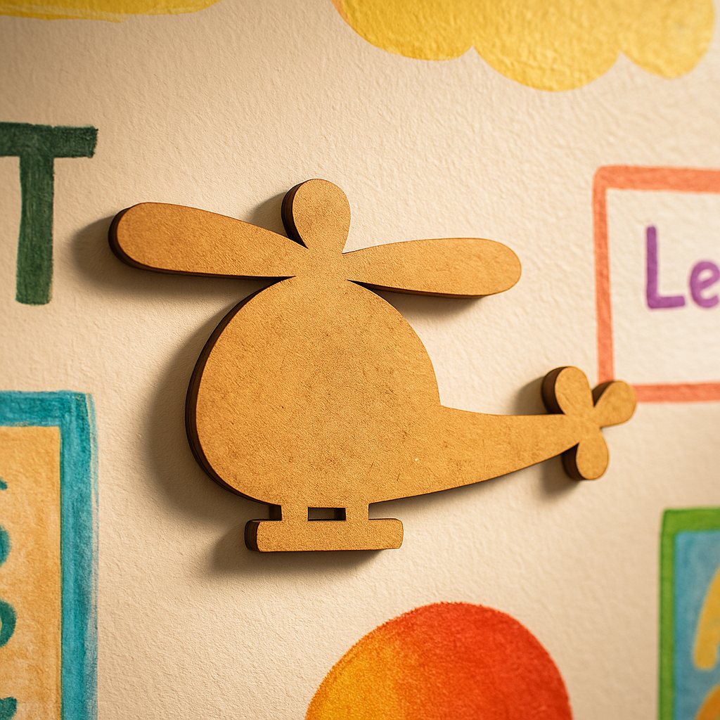 DIY MDF Helicopter Cutout for Kids Painting & Crafts