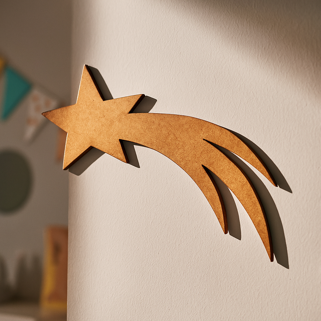 DIY MDF Shooting Star Cutout for Painting & Decor