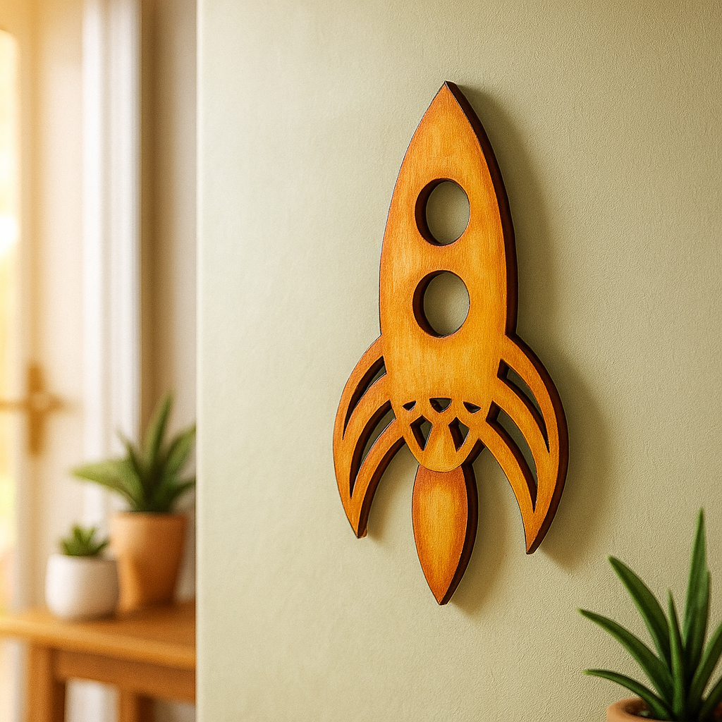 DIY MDF Rocket Cutout for Kids Painting & Crafts
