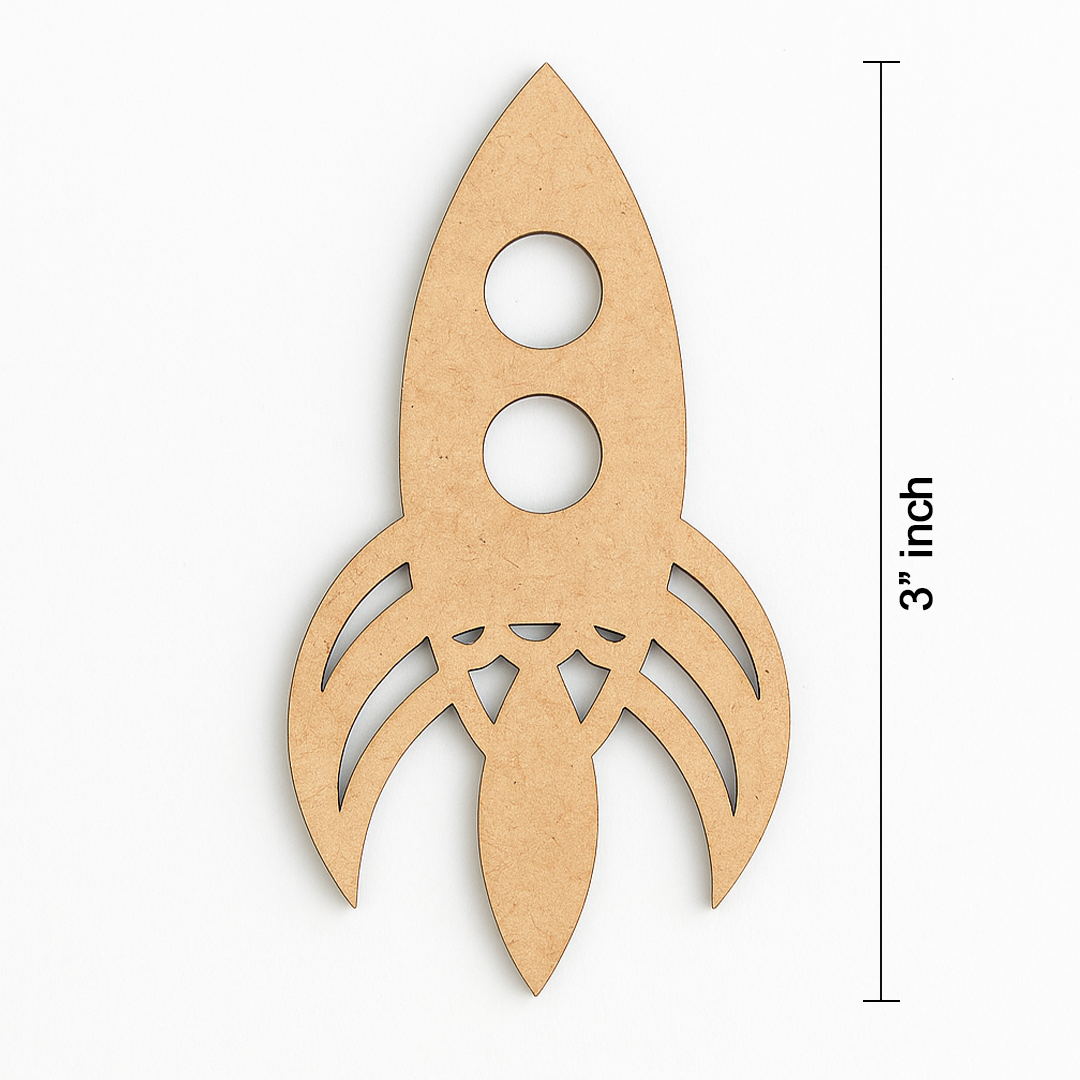 DIY MDF Rocket Cutout for Kids Painting & Crafts