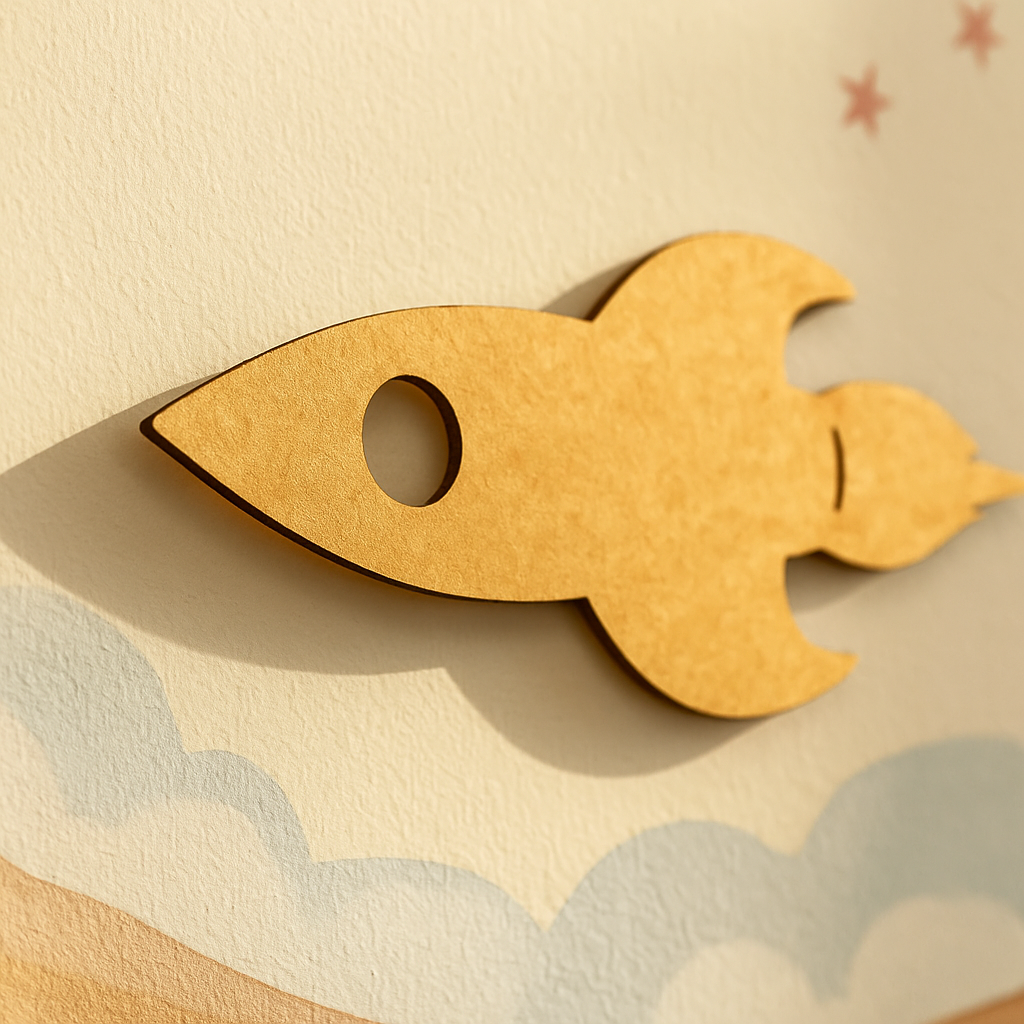 DIY MDF Rocket Cutout for Painting & Space Decor