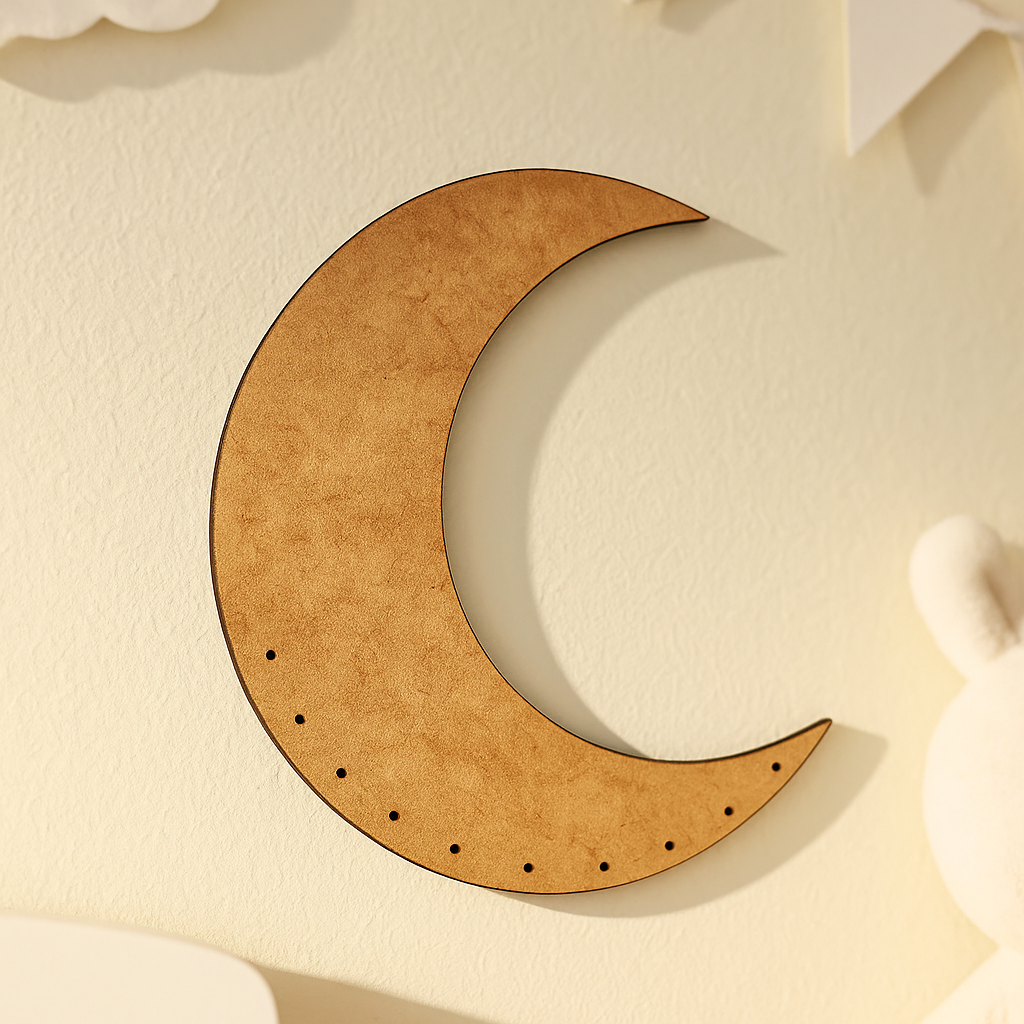 DIY MDF Crescent Moon Cutout for Painting & Decor