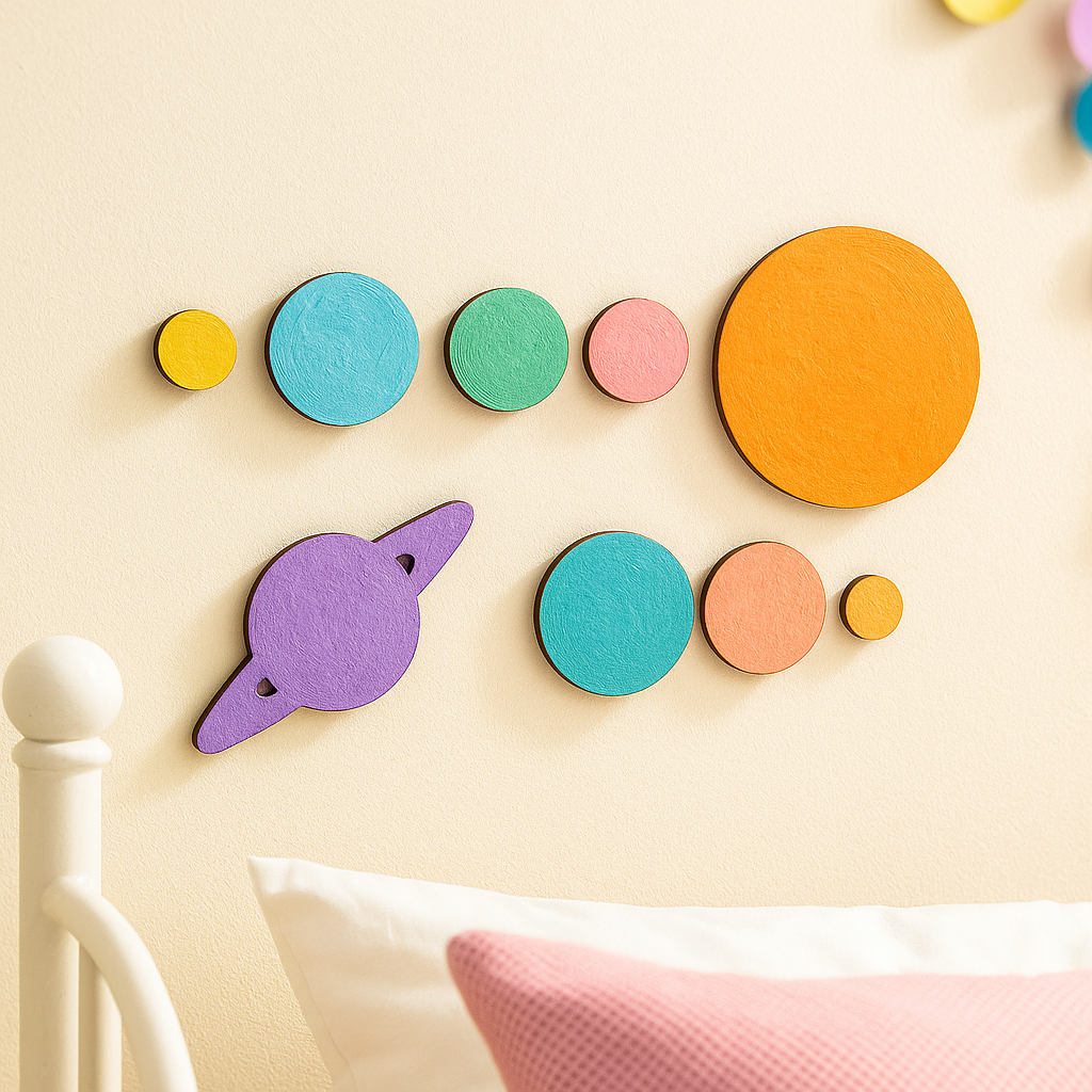DIY MDF Planet & Circle Set for Painting & Kids Decor
