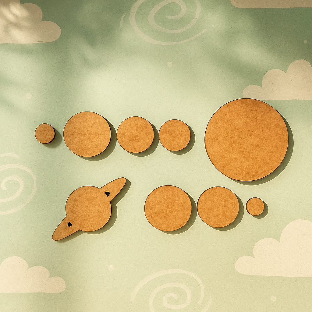 DIY MDF Planet & Circle Set for Painting & Kids Decor
