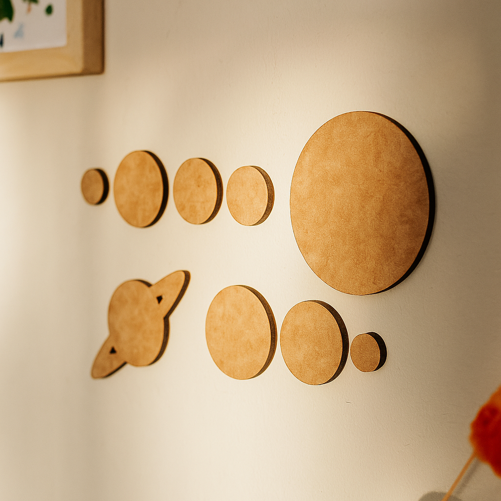 DIY MDF Planet & Circle Set for Painting & Kids Decor