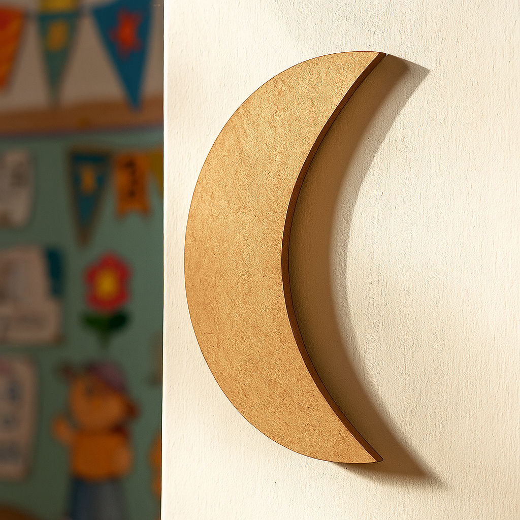 DIY MDF Crescent Moon Cutout for Painting, Mandala Art & Home Decor