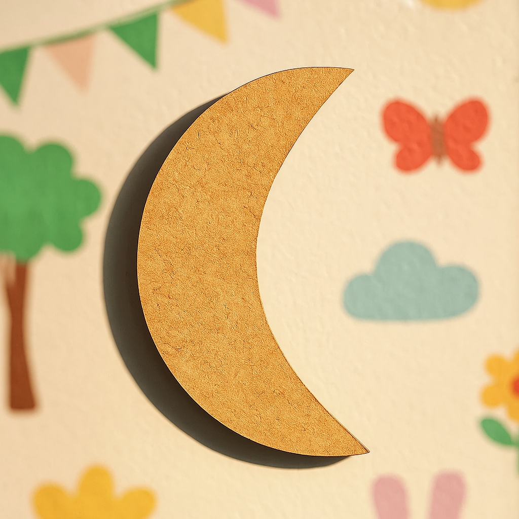 DIY MDF Crescent Moon Cutout for Painting, Mandala Art & Home Decor