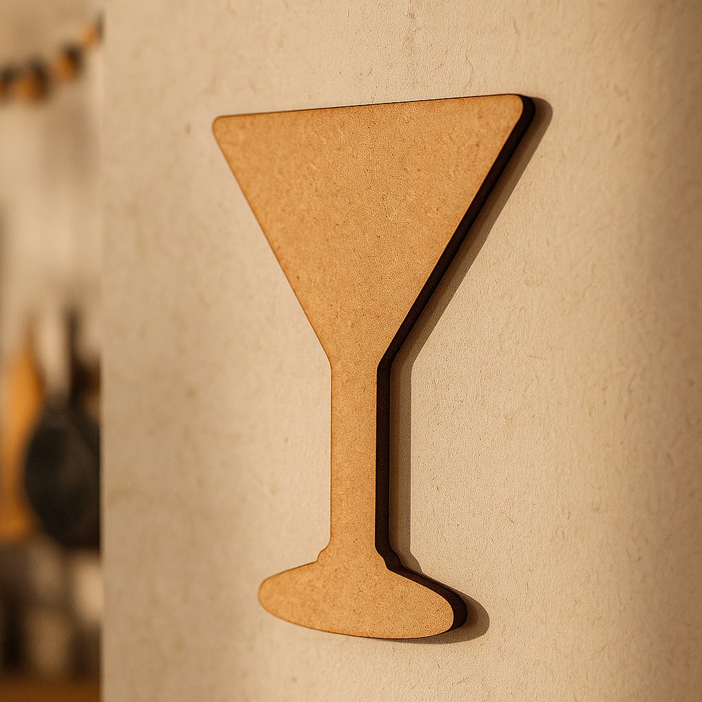 DIY MDF Wine Glass Shape Cutout for Painting, Craft & Home Decor