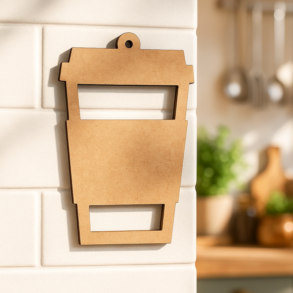 DIY MDF Takeaway Coffee Cup Cutout for Painting, Craft & Wall Decor