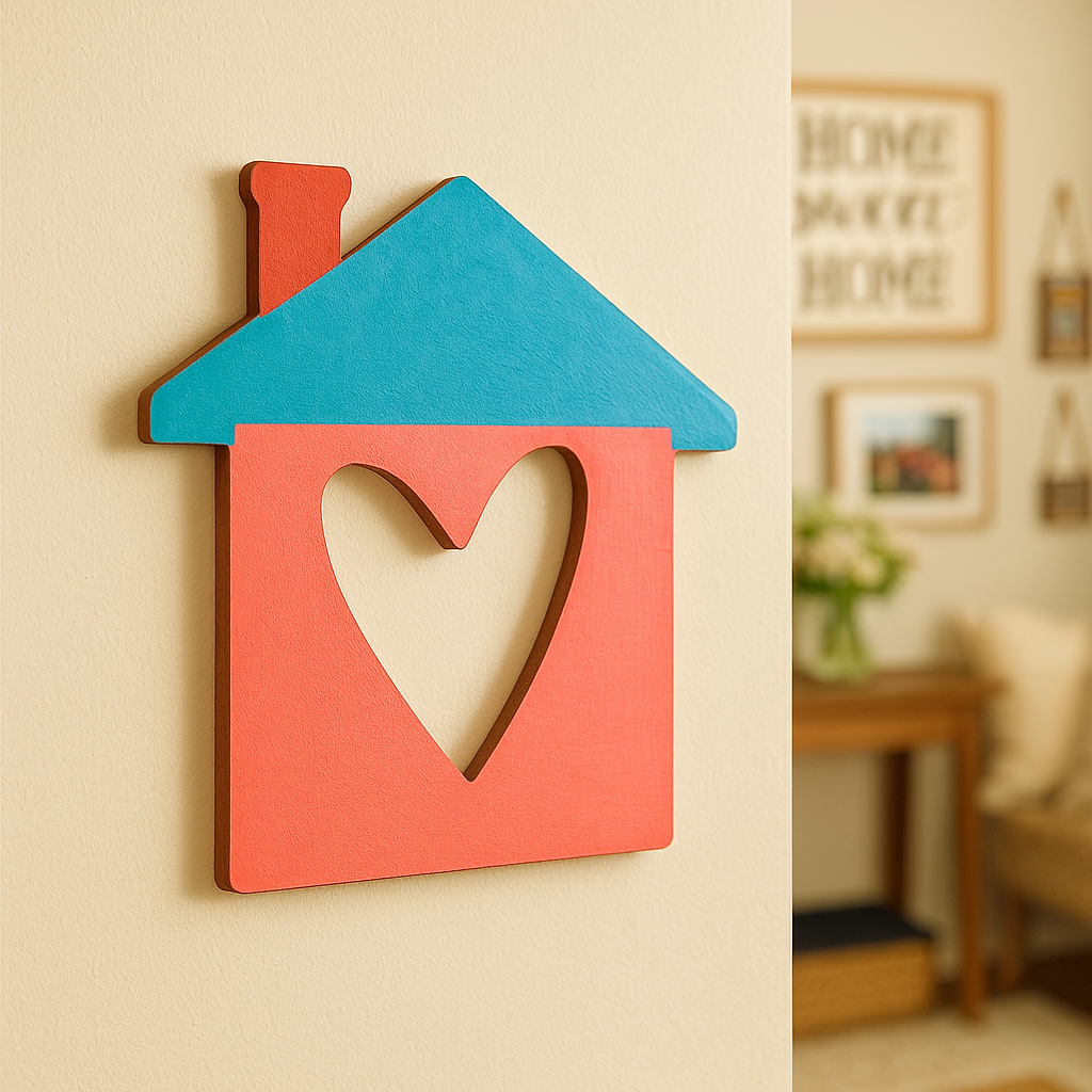 DIY MDF House Heart Cutout for Painting & Craft Decor