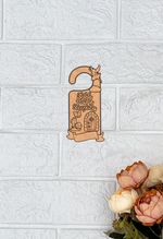 MDF Shhh Fairy Sleeping Door Hanger DIY Craft Decor Art Sign unpainted laser cut MDF hanging with fairy mushroom and tiny door design for painting and decoration