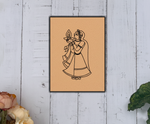 Woman holding diya MDF board for DIY painting