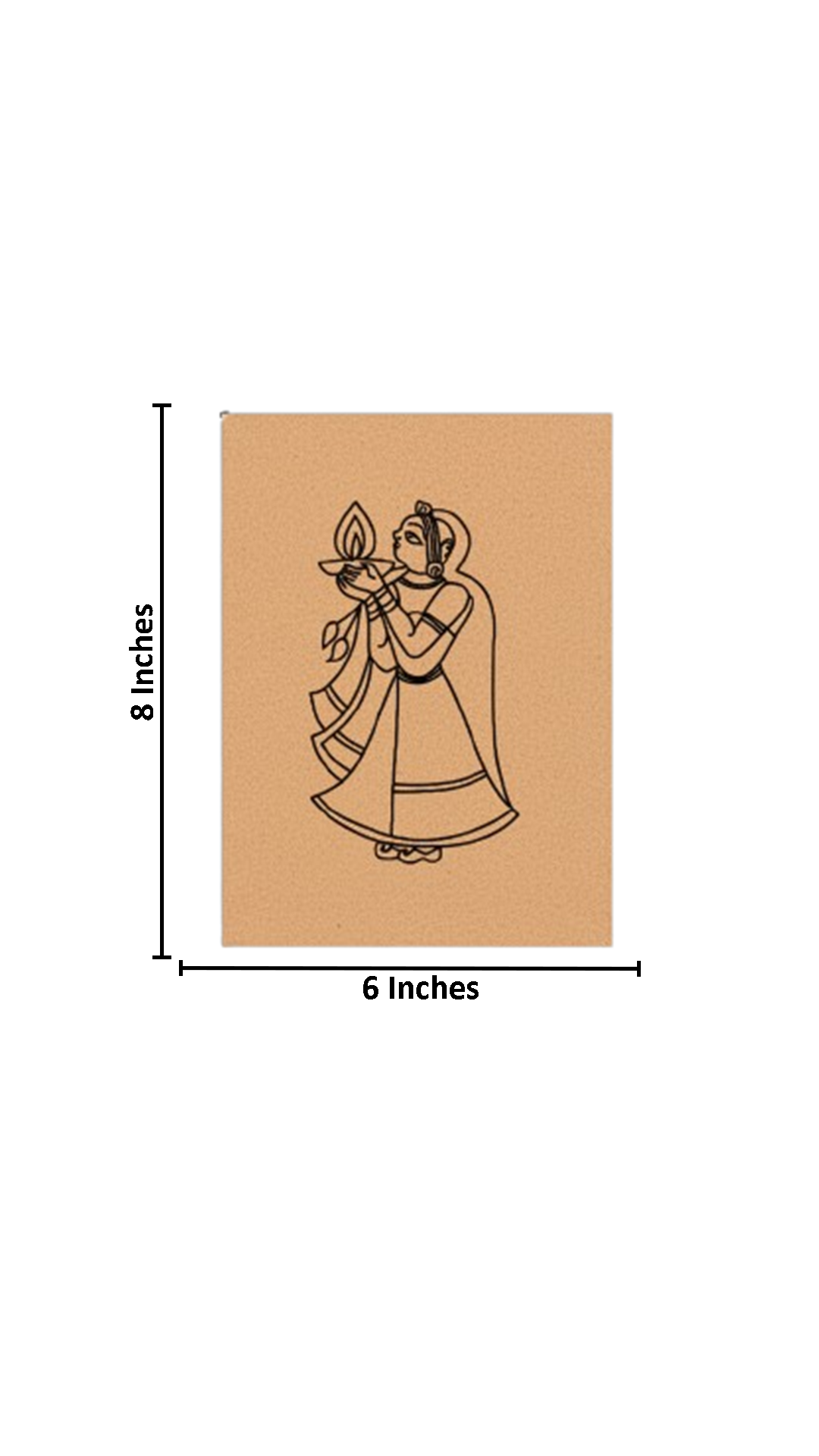 Woman holding diya MDF board for DIY painting with size
