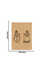 Rajasthani couple MDF board for DIY painting with size