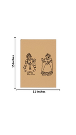 Rajasthani couple MDF board for DIY painting with size