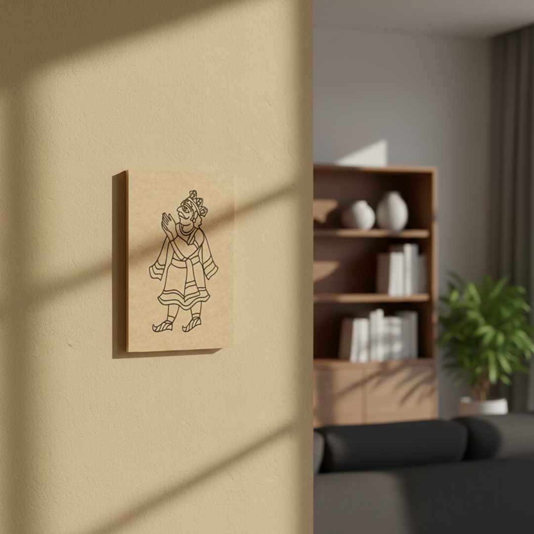 Traditional painting design printed on MDF board for DIY art and craft projects, hanging on wall