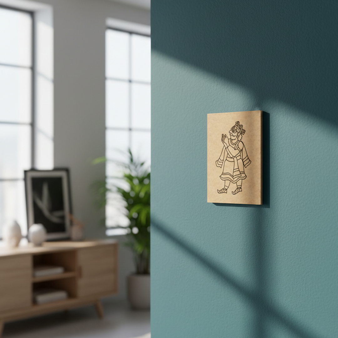 Traditional painting design printed on MDF board for DIY art and craft projects, hanging on wall